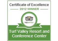 Turf Valley Resort Resort Earns 2012 TripAdvisor Certificate of Excellence Turf Valley Resort Resort Earns 2012 TripAdvisor Certificate of Excellence