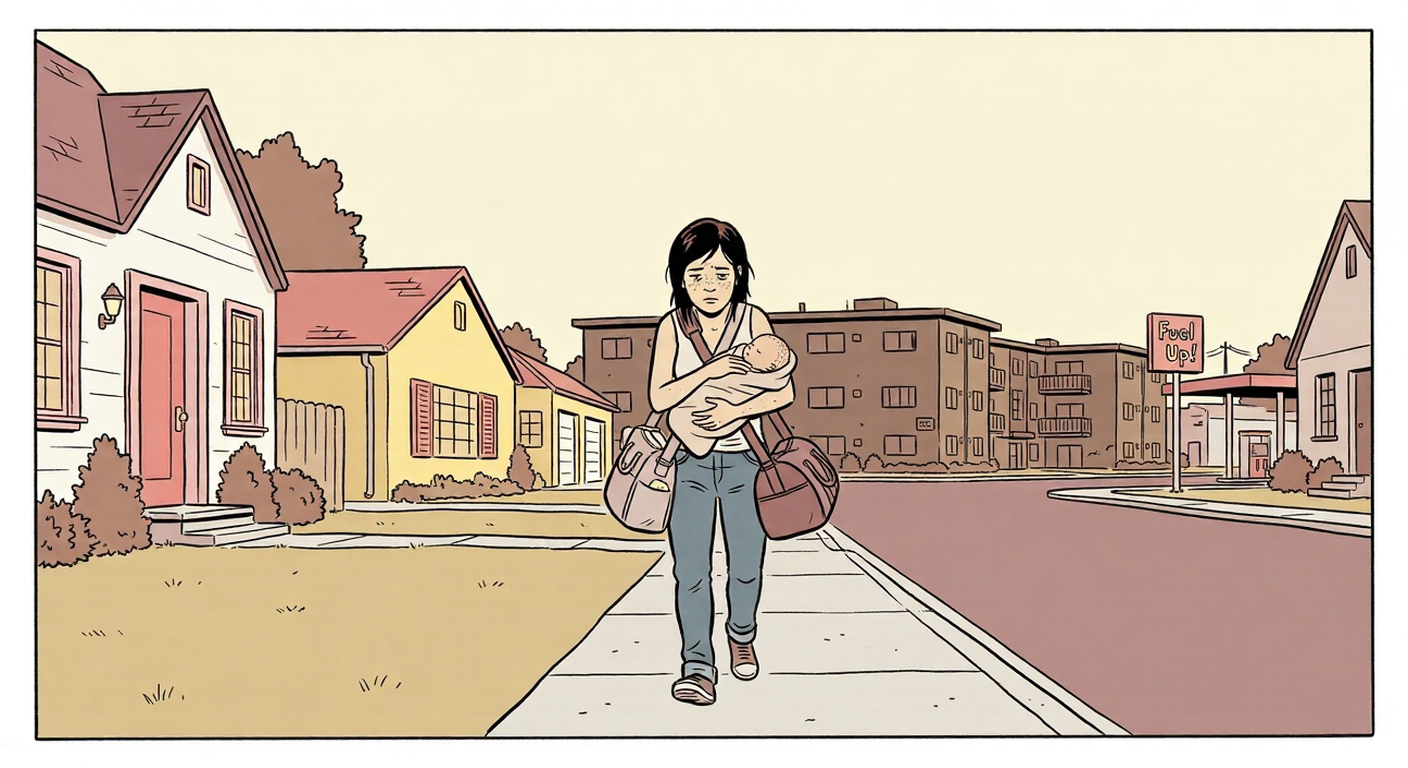 Margo waddling to Park Place