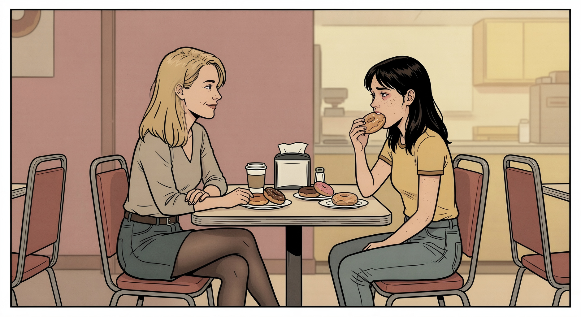 Shyanne and Margo eating donuts