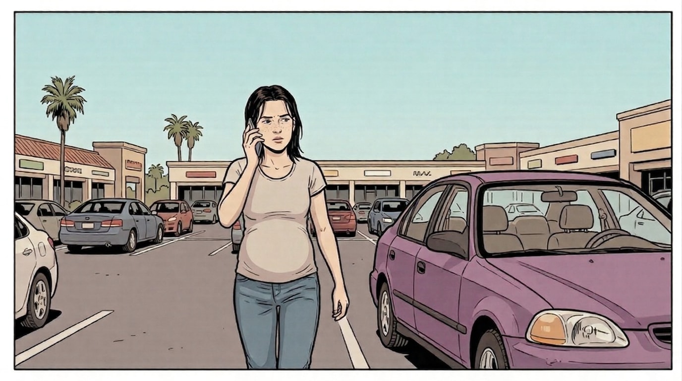 Margo cancels the abortion in the parking lot