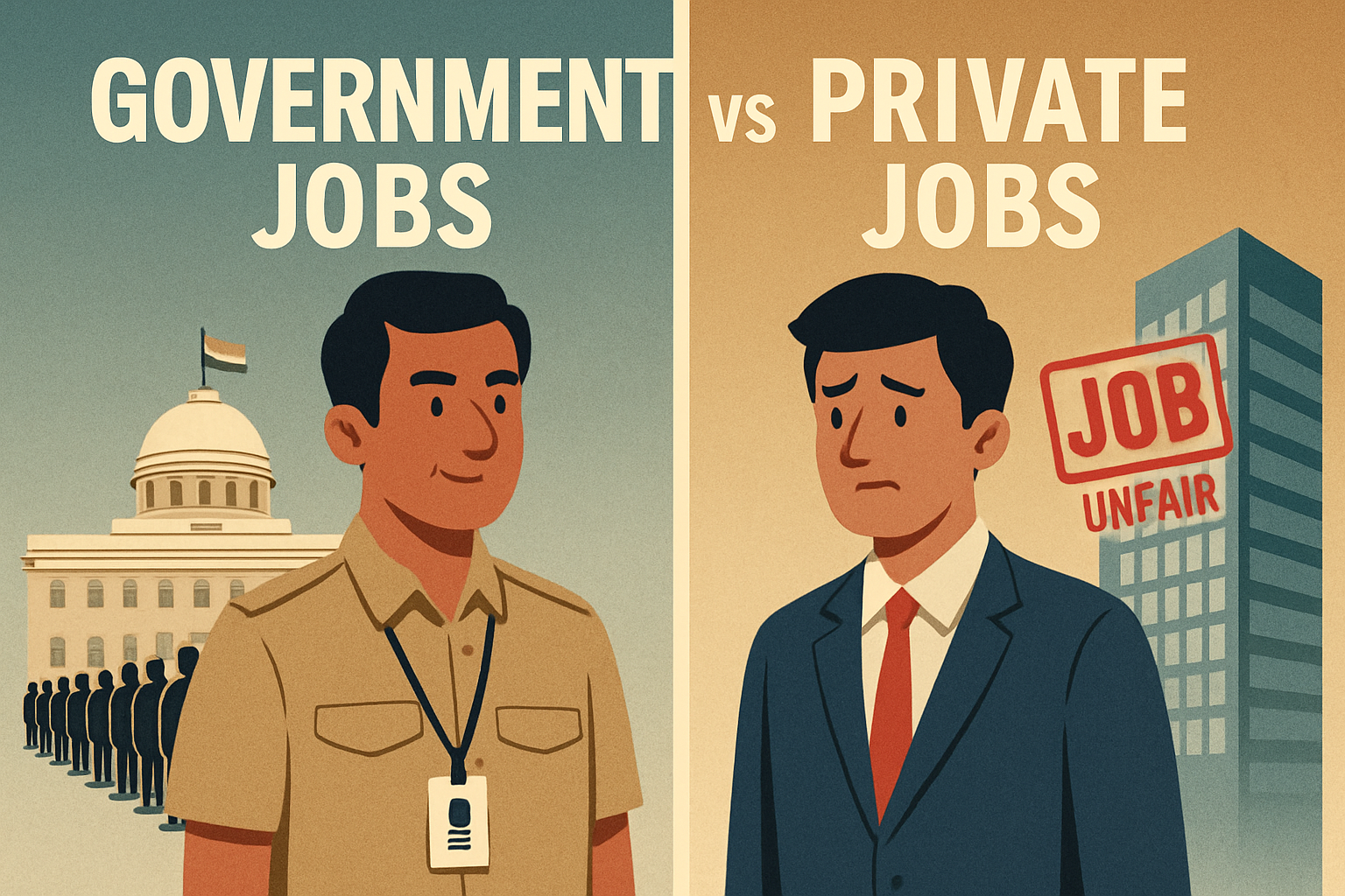 private jobs vs government jobs