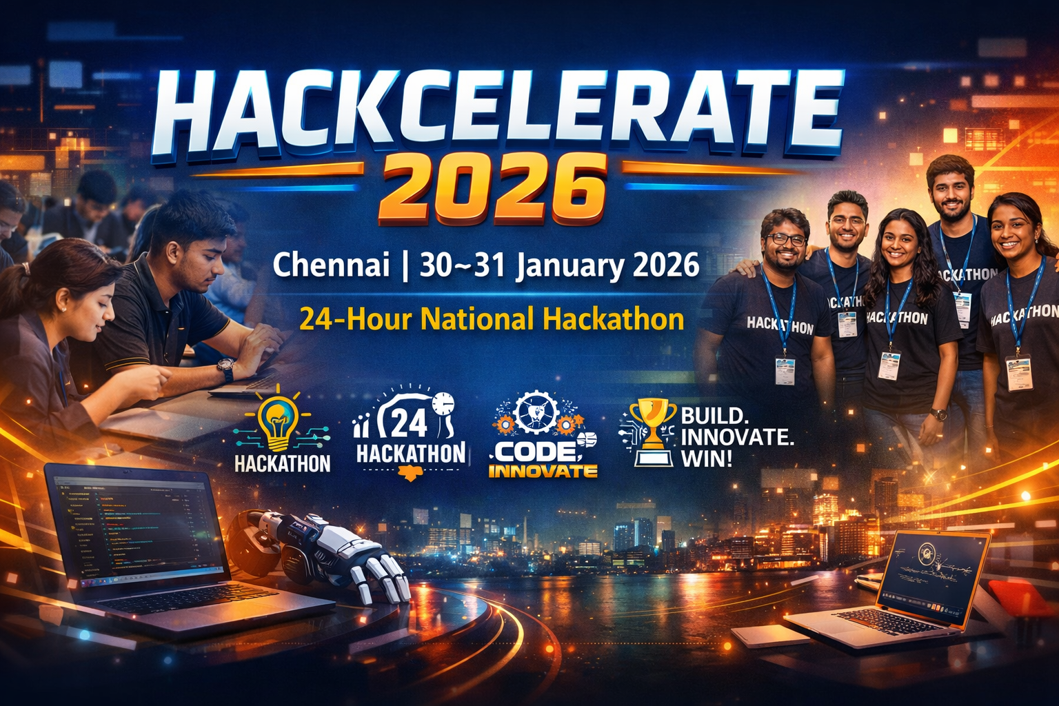 Hackcelerate 2026 Chennai – 24 Hour National Hackathon on 30–31 January