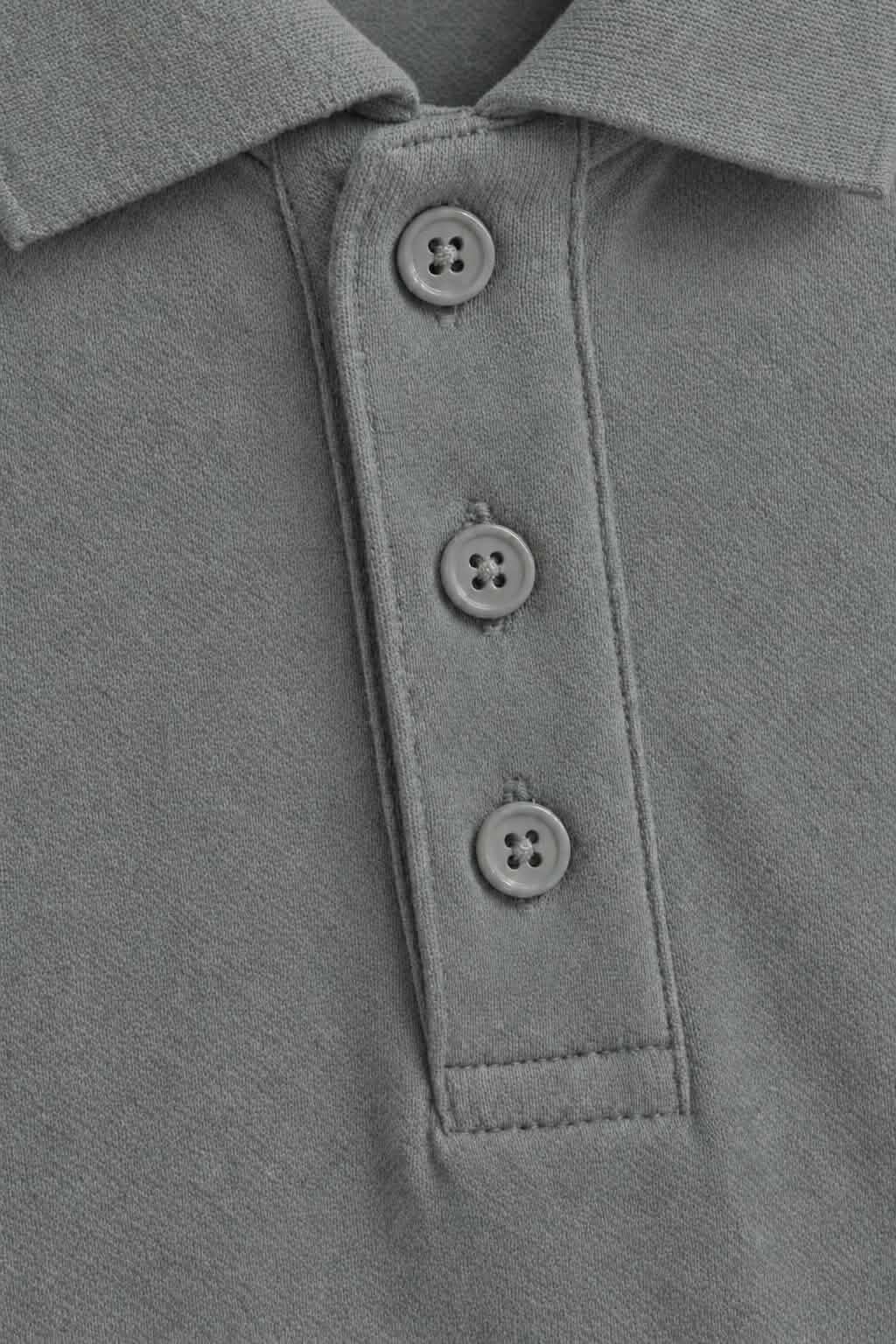 Essential Knit Polo — Stone Grey image 3