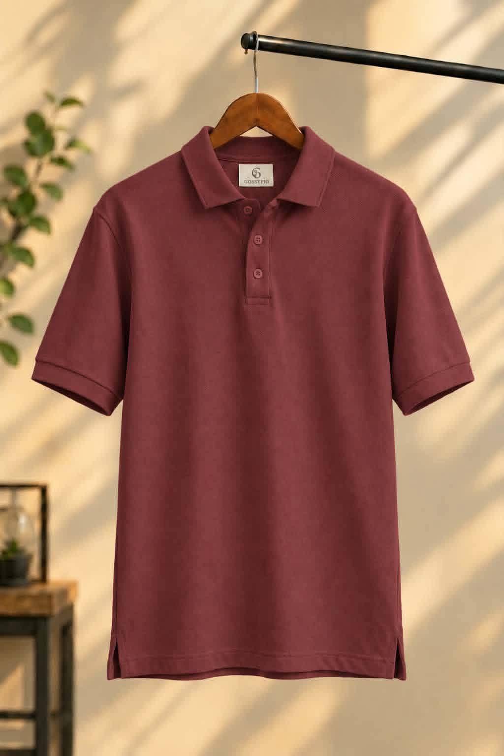 Signature Maroon Piqué Polo