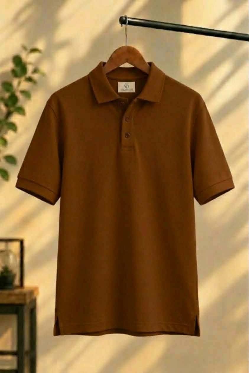 Signature Tobacco Brown Piqué Polo