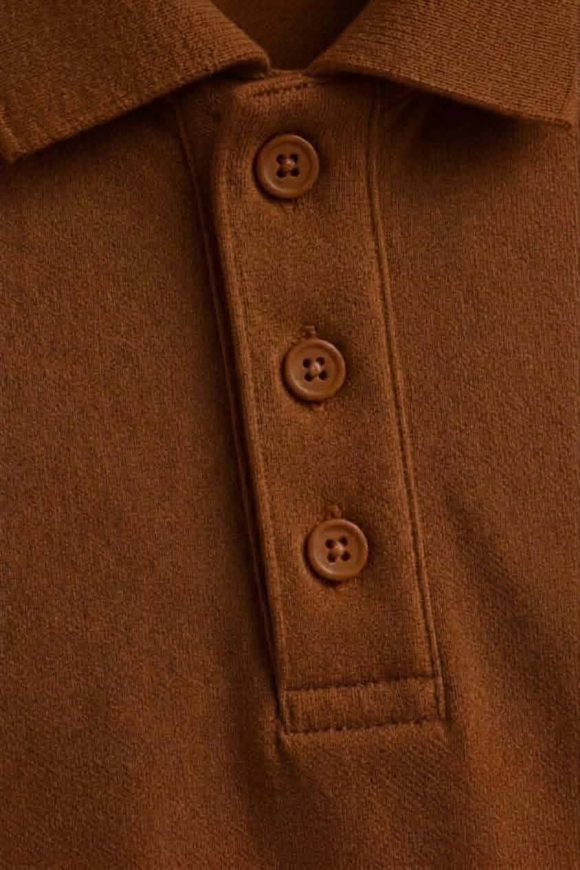 Signature Tobacco Brown Piqué Polo image 3