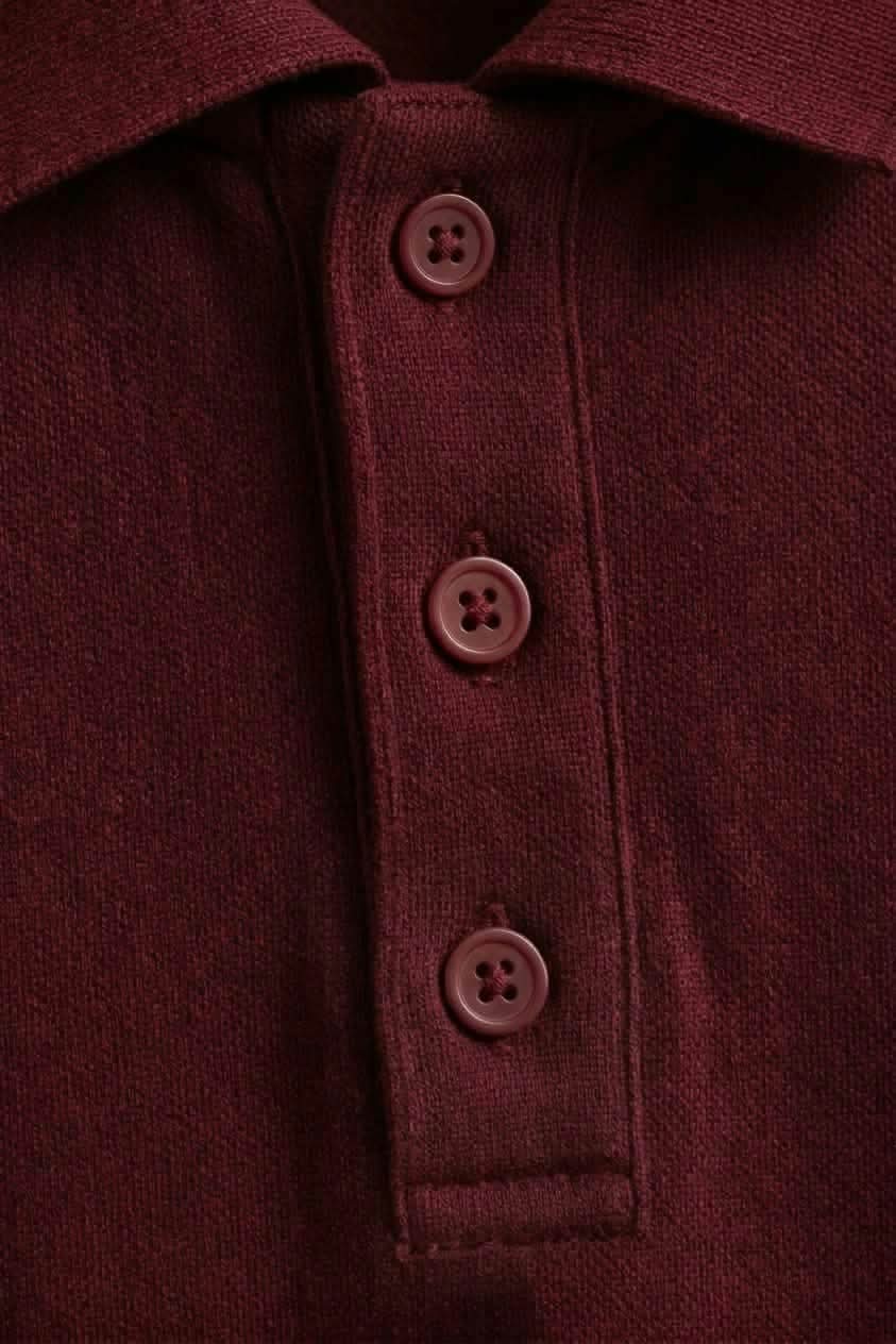 Signature Burgundy Wine Piqué Polo image 3