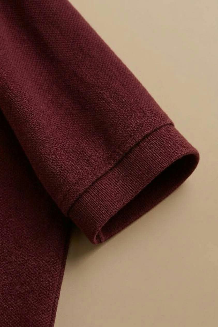 Signature Burgundy Wine Piqué Polo image 4