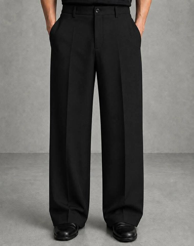 Executive Midnight Black Korean Baggy Pant