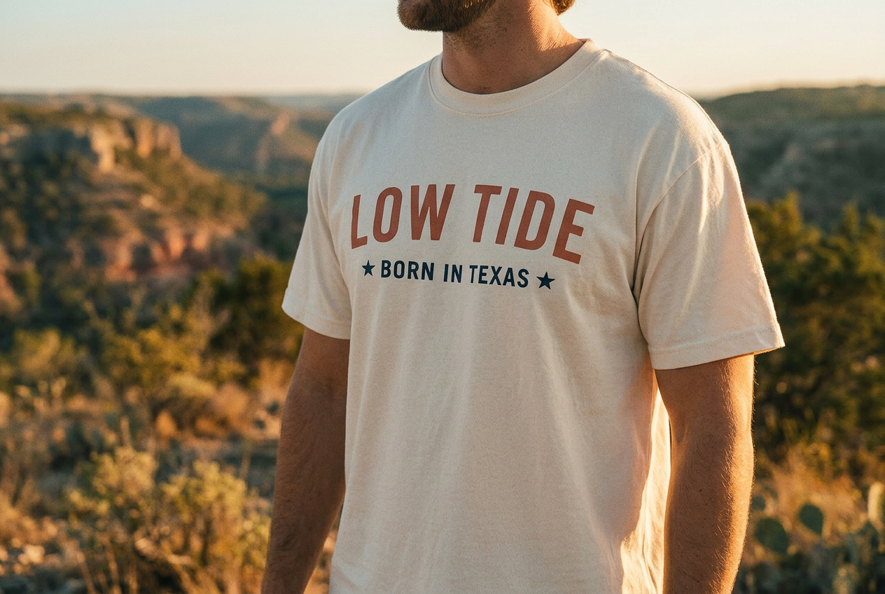 Low Tide worn tee