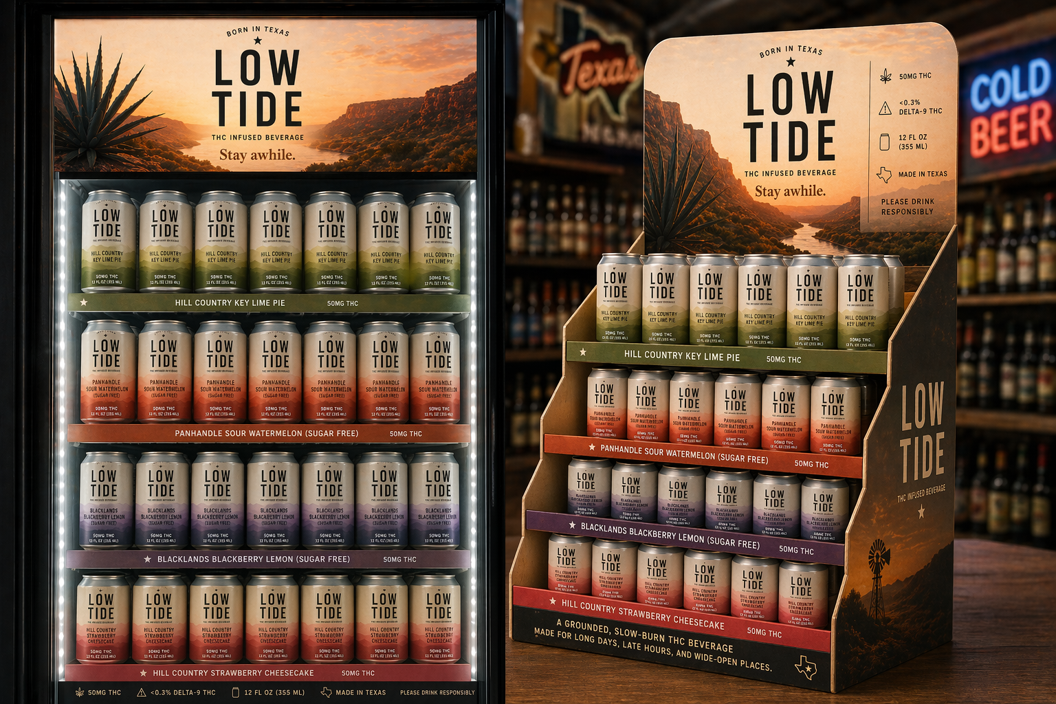 Low Tide cooler and pop display