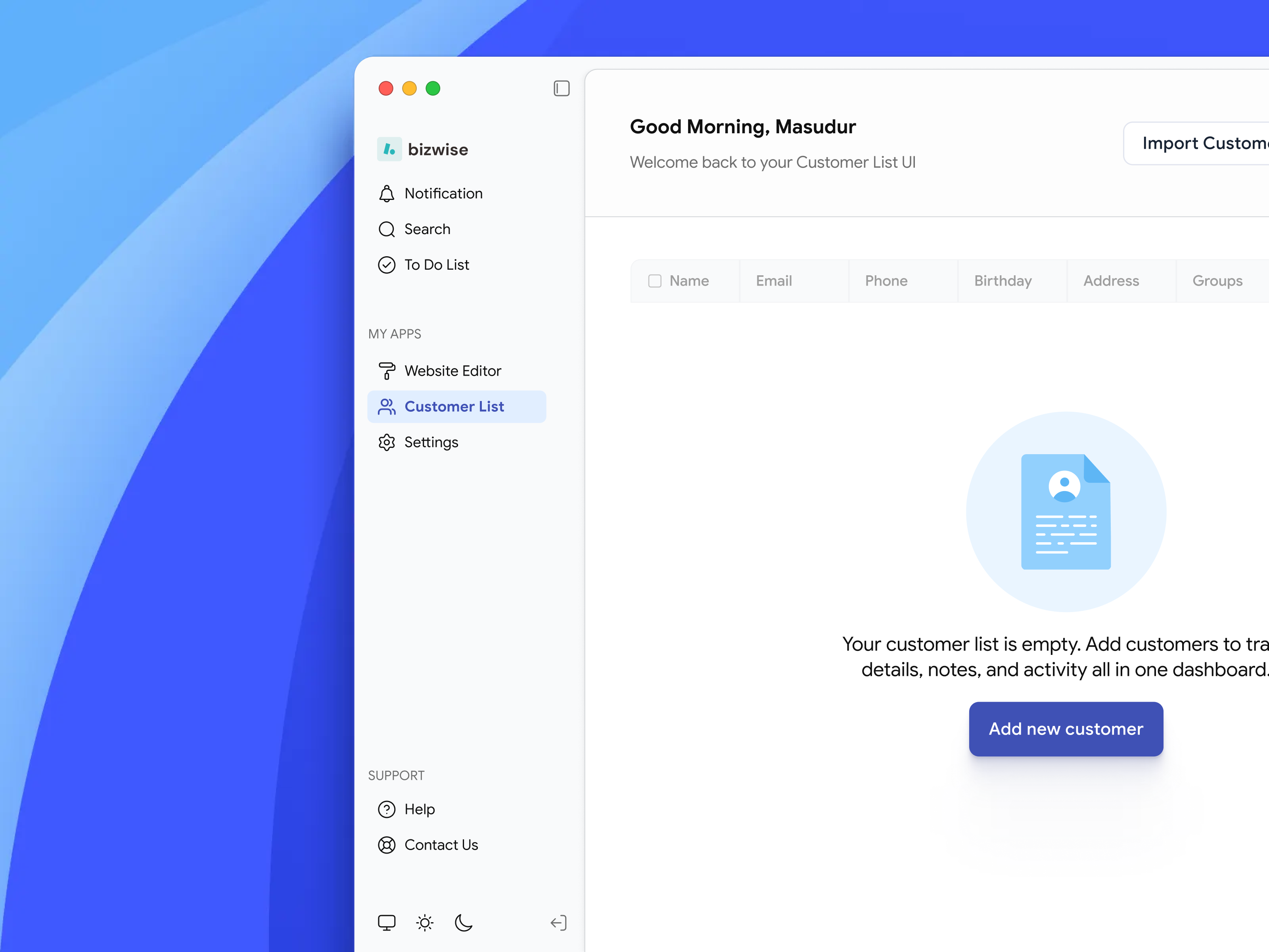 Import Dashboard