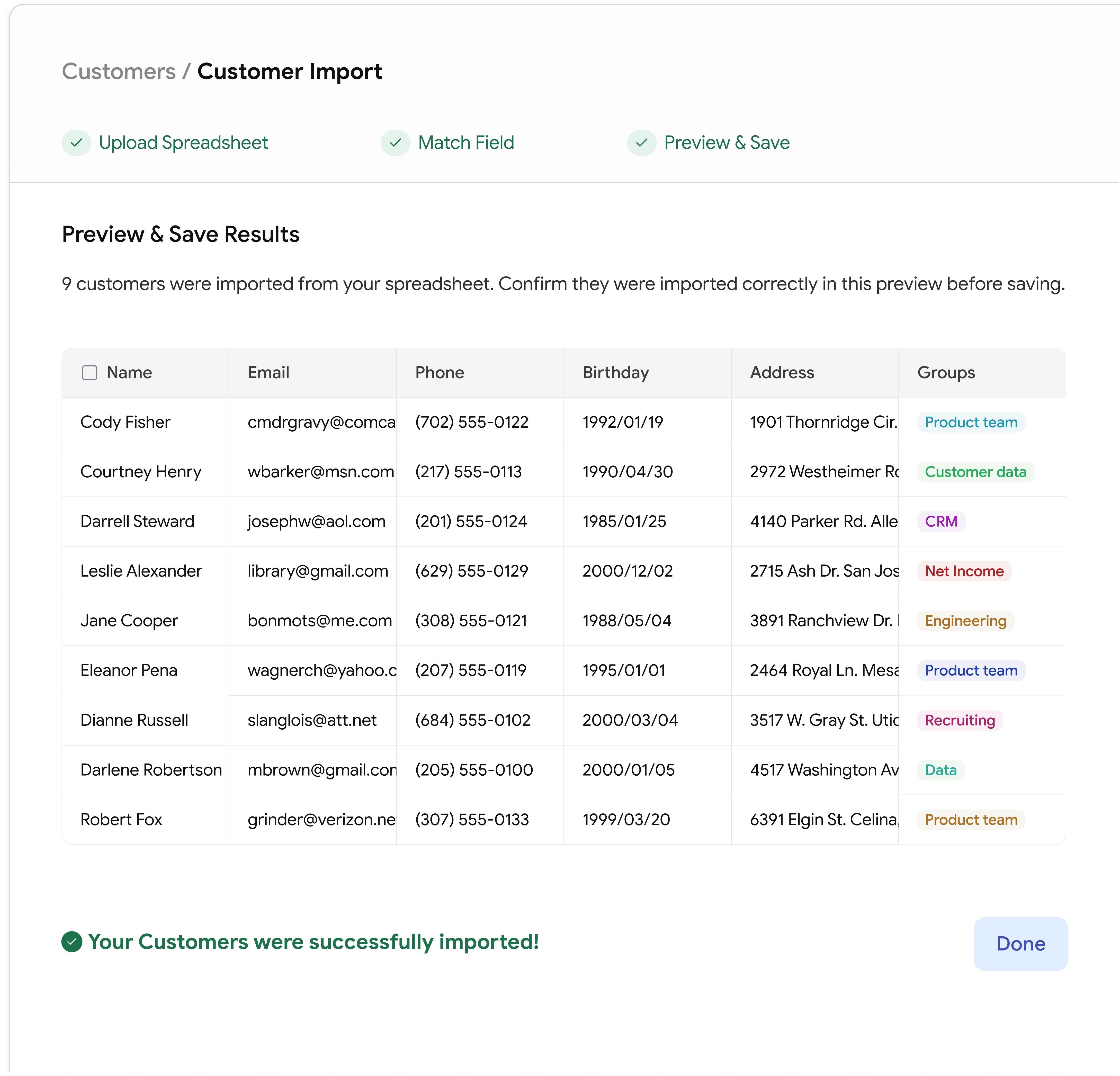 Import Done