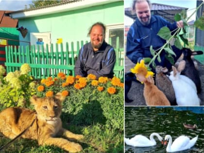 Самый медийный священник Сызрани погладил львицу в зоопарке - фото