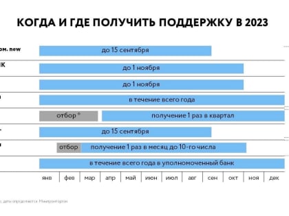 График подачи заявок на получение господдержки в 2023 году для экспортеров