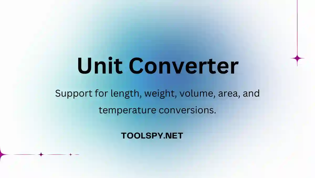 Toolspy Professional Unit Converter - High-quality conversions with comprehensive units and privacy protection