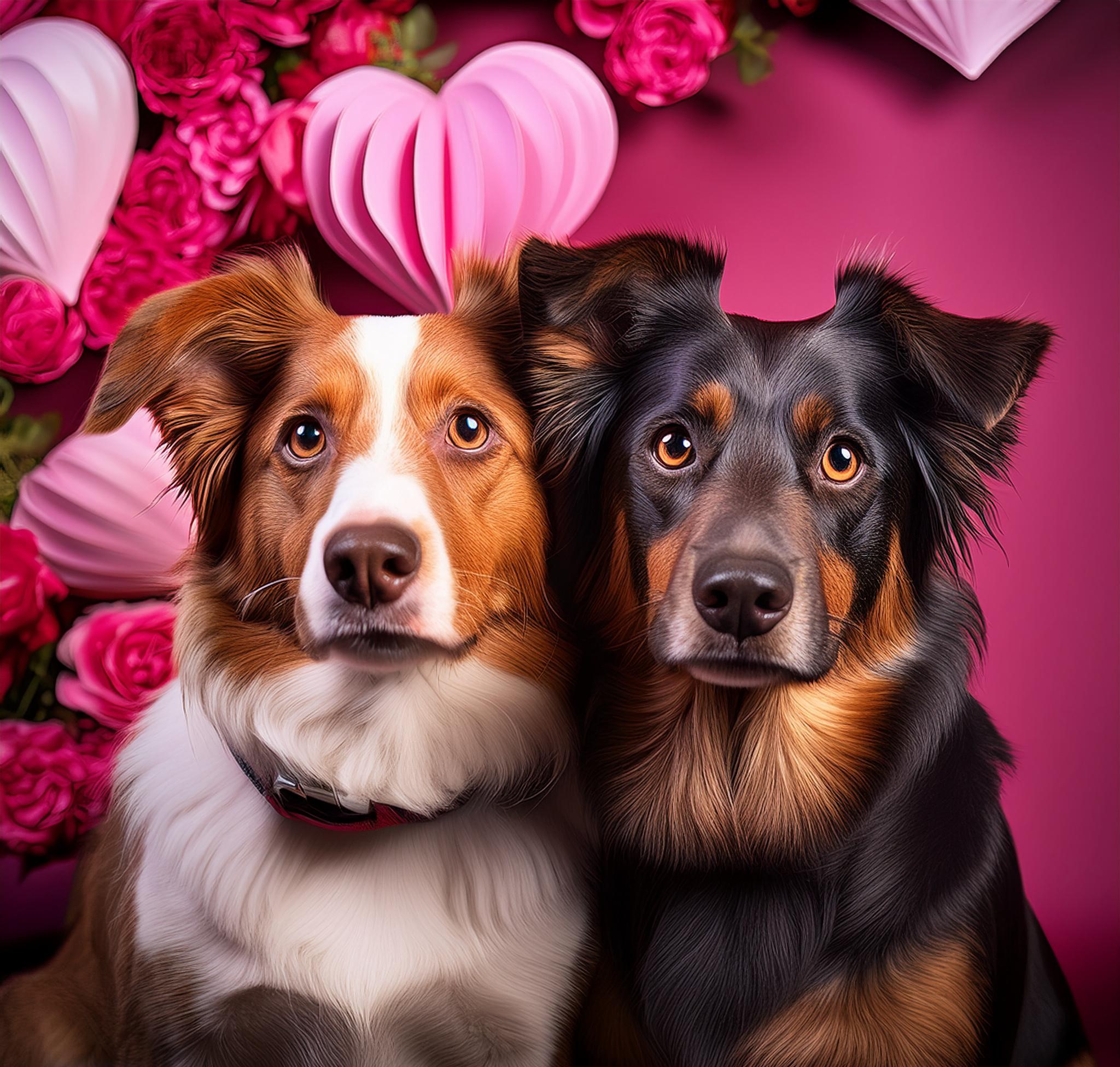 two loving dog