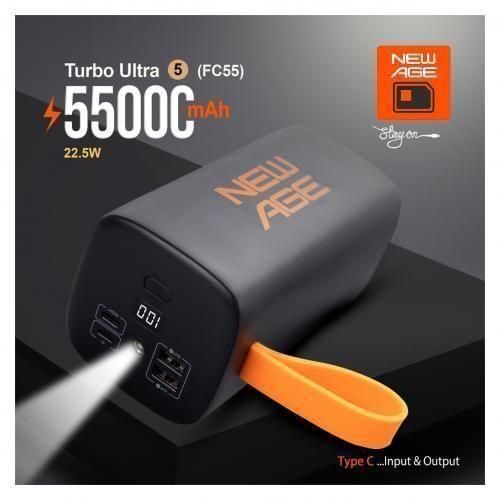 New Age FC55P Power Bank – 55,000mAh | 22.5W PD Fast Charging