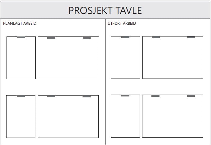 Eksempel på PROSJEKTTAVLE 100X150CM