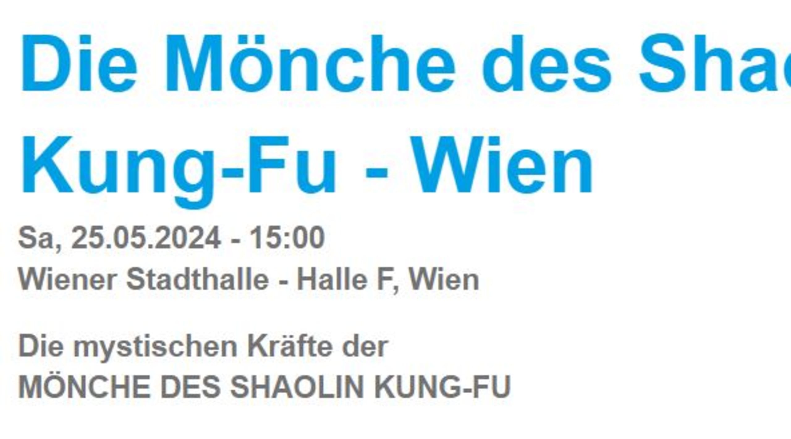 Bild der Flash Chance: Mönche des Shaolin Kung-Fu Wien 