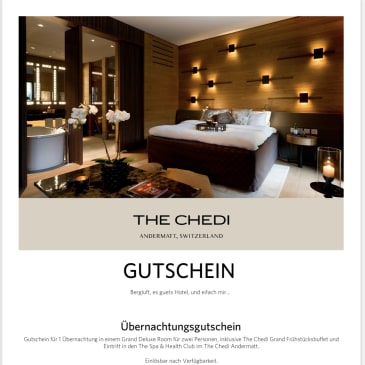 Bild der Flash Chance: Übernachtungsgutschein Chedi‘s 5 Stern Hotel