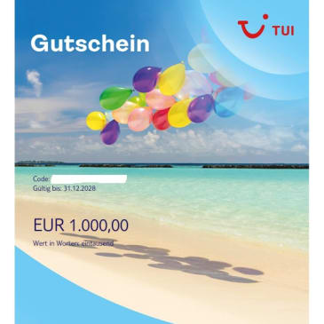 Bild der Flash Chance: TUI Reisegutschein 1.000 Euro