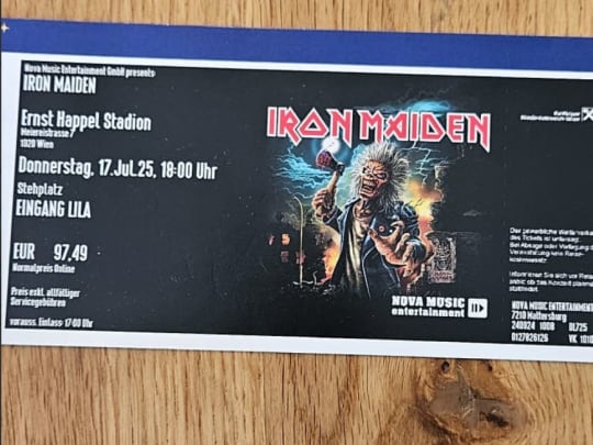 Flash Chance image: Iron Maiden Stehplatz Konzert Wien 