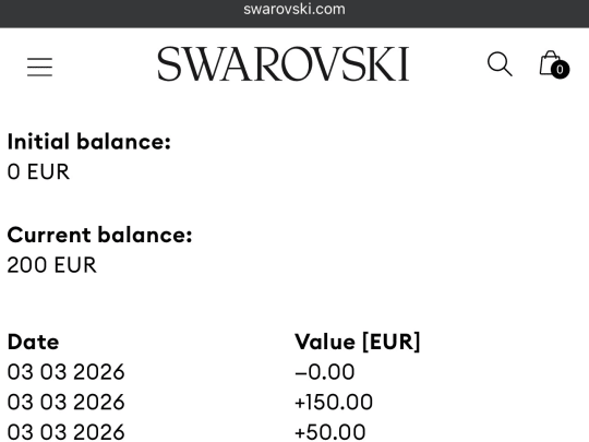 Bild der Flash Chance: 200€ Swarovski Gutschein / Guthaben