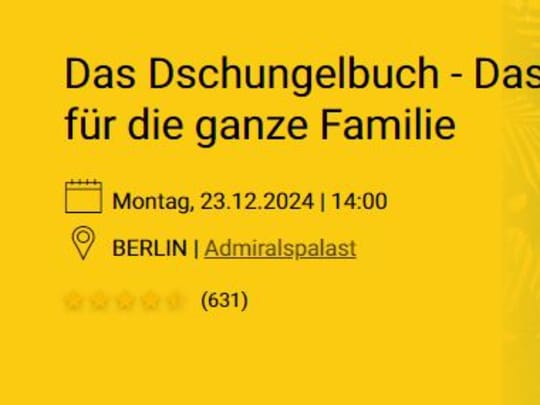 Bild der Flash Chance: Dschungelbuch Musical 2 Karten (1 ERw. 1 Kind)