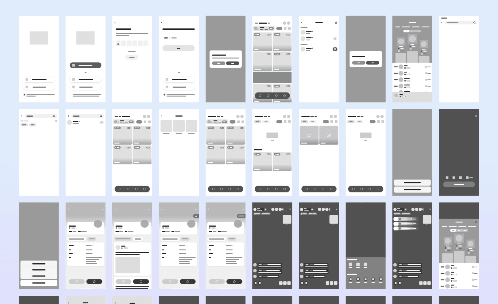 MinaLive Wireframes