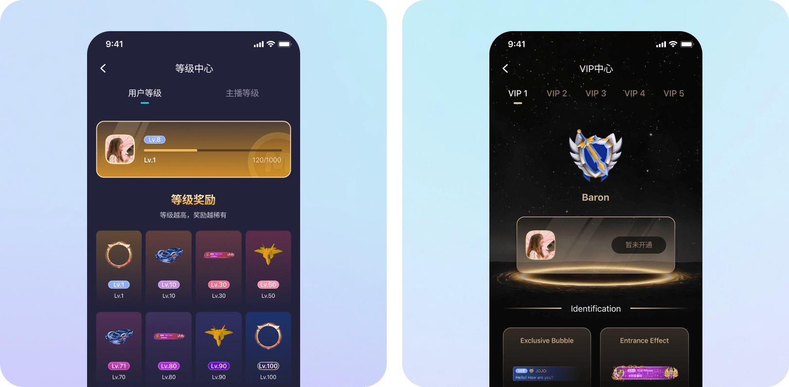 MinaLive VIP & Ranking Levels