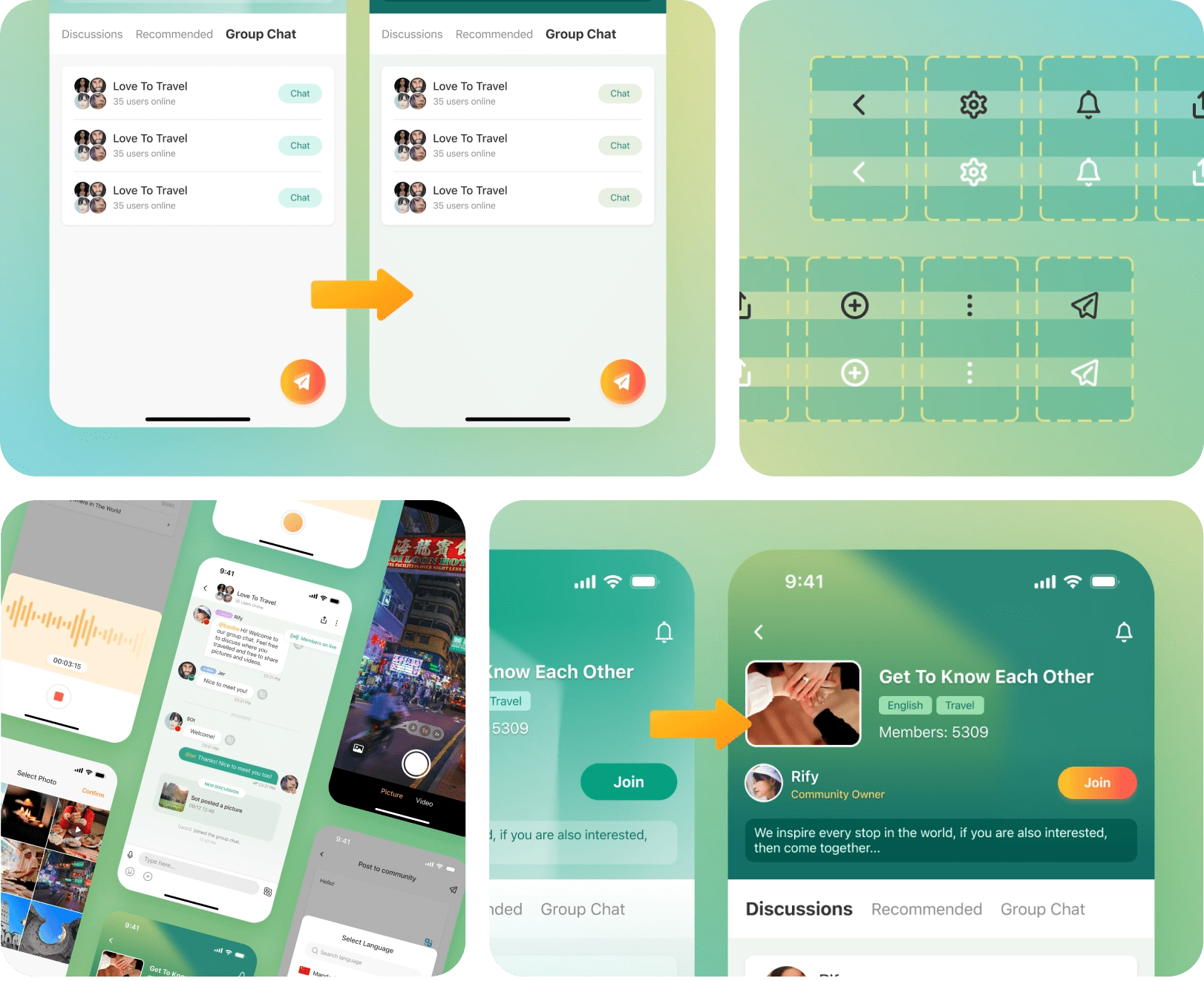 Updated Community Page & Additional Screens