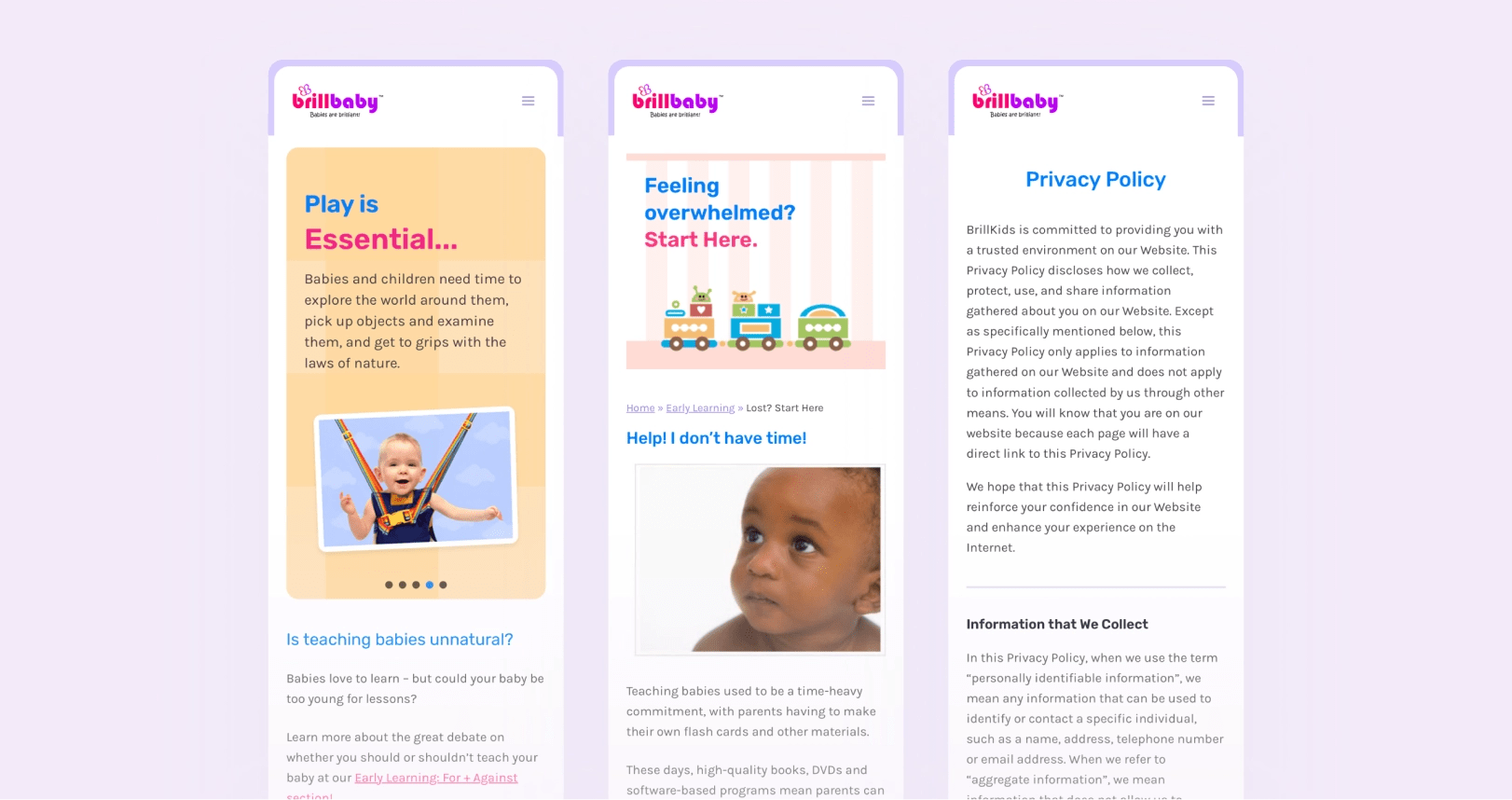 BrillBaby - Mobile Mockup