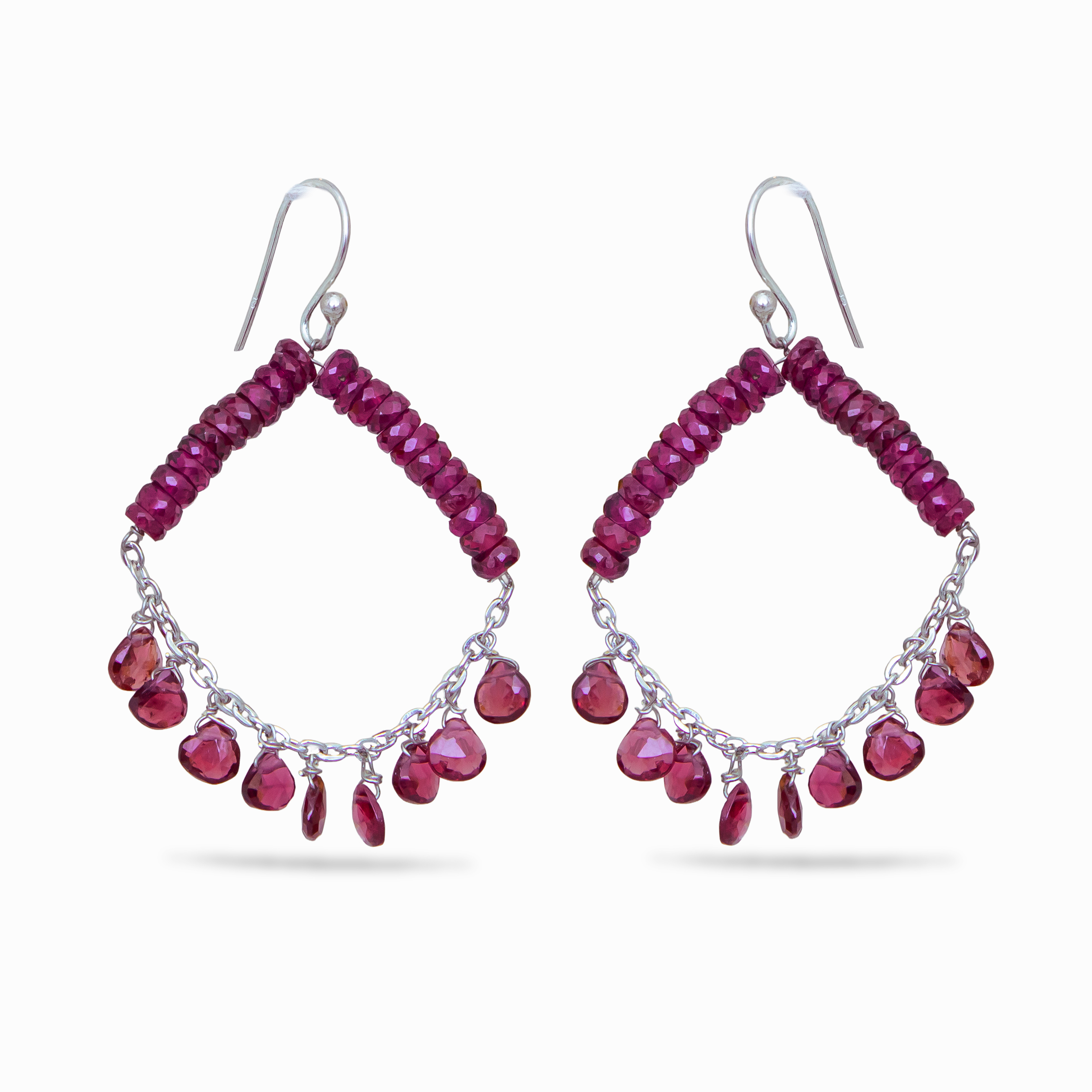 Garnet Bloom Earrings