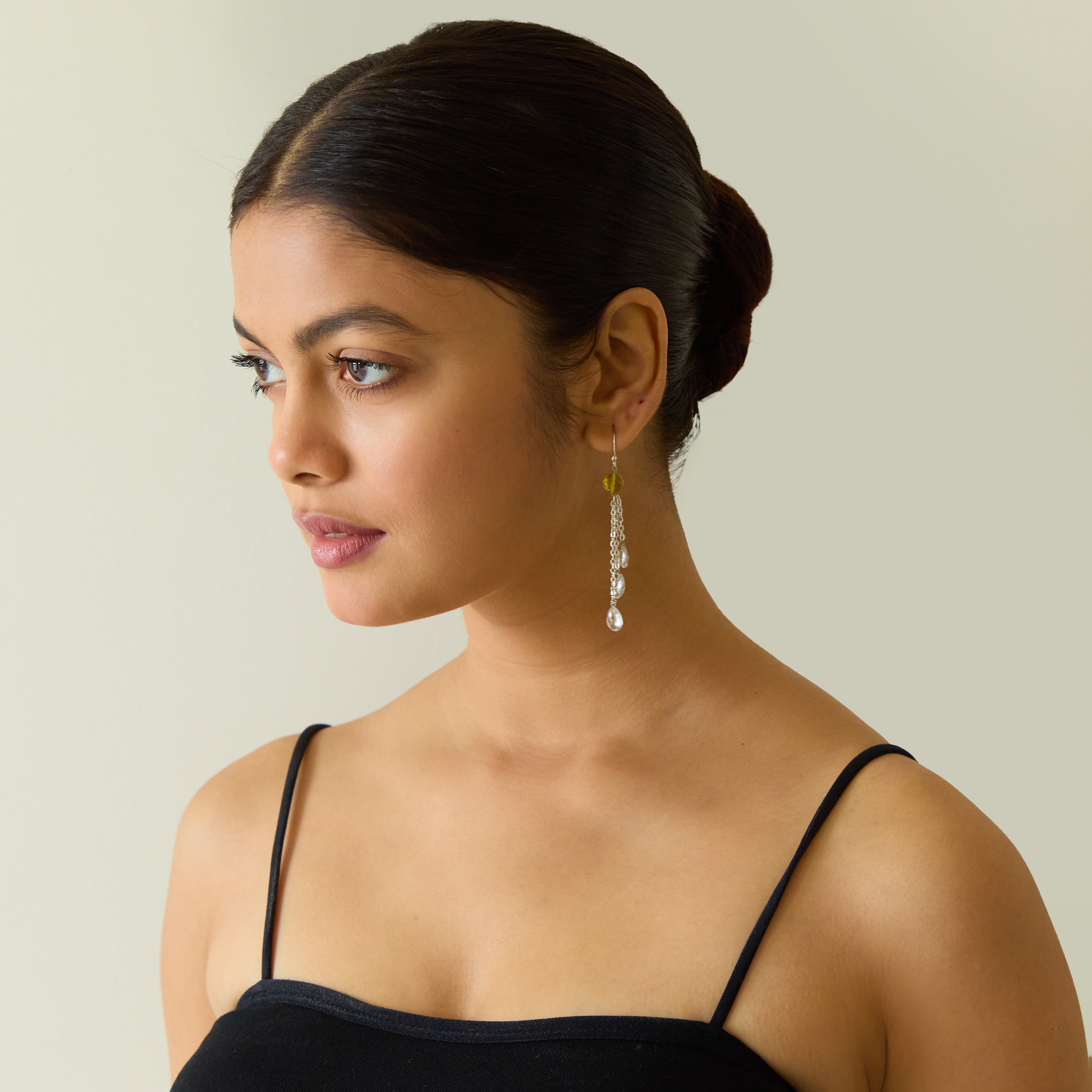 Lemon Veil Earrings — worn