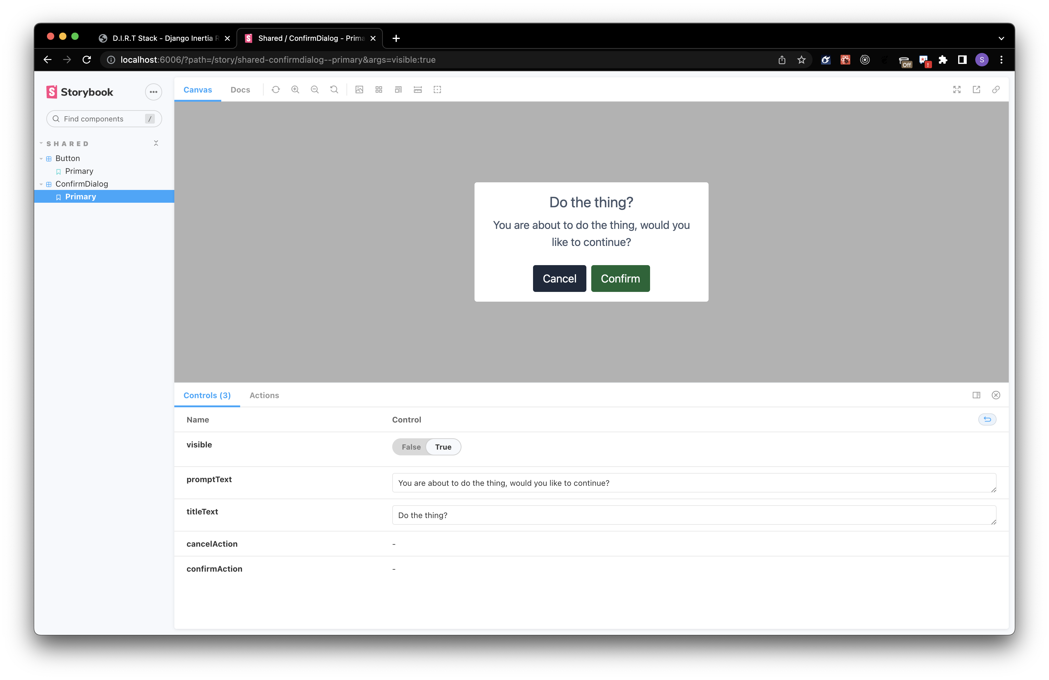 Confirm Dialog story