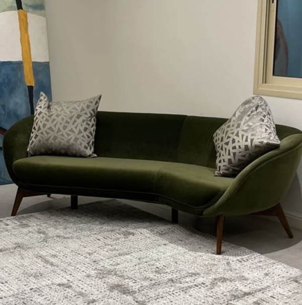 Contemporary 4 Piece Sofa Set – Olive Green & Grey