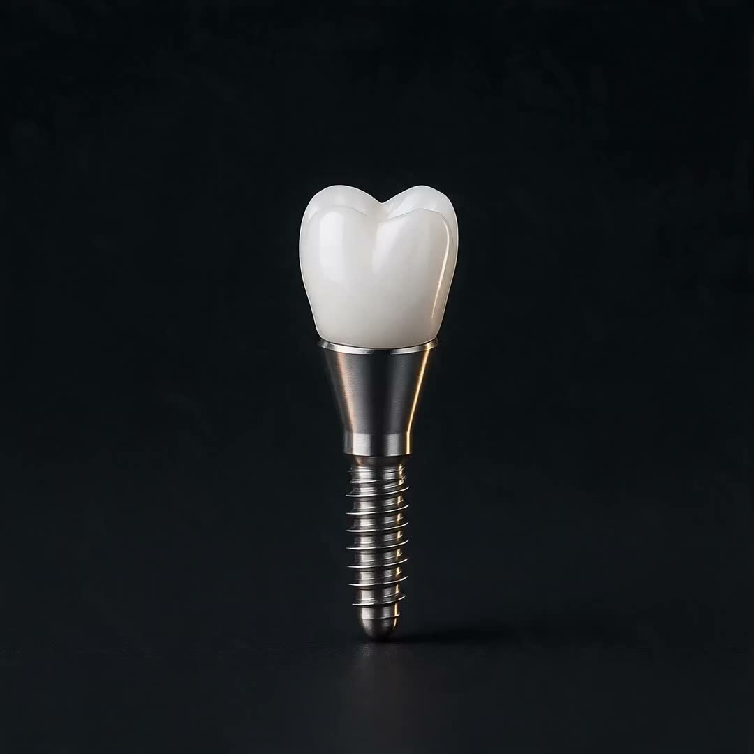 Render de un implante dental de los que se usan en AM Estética Dental