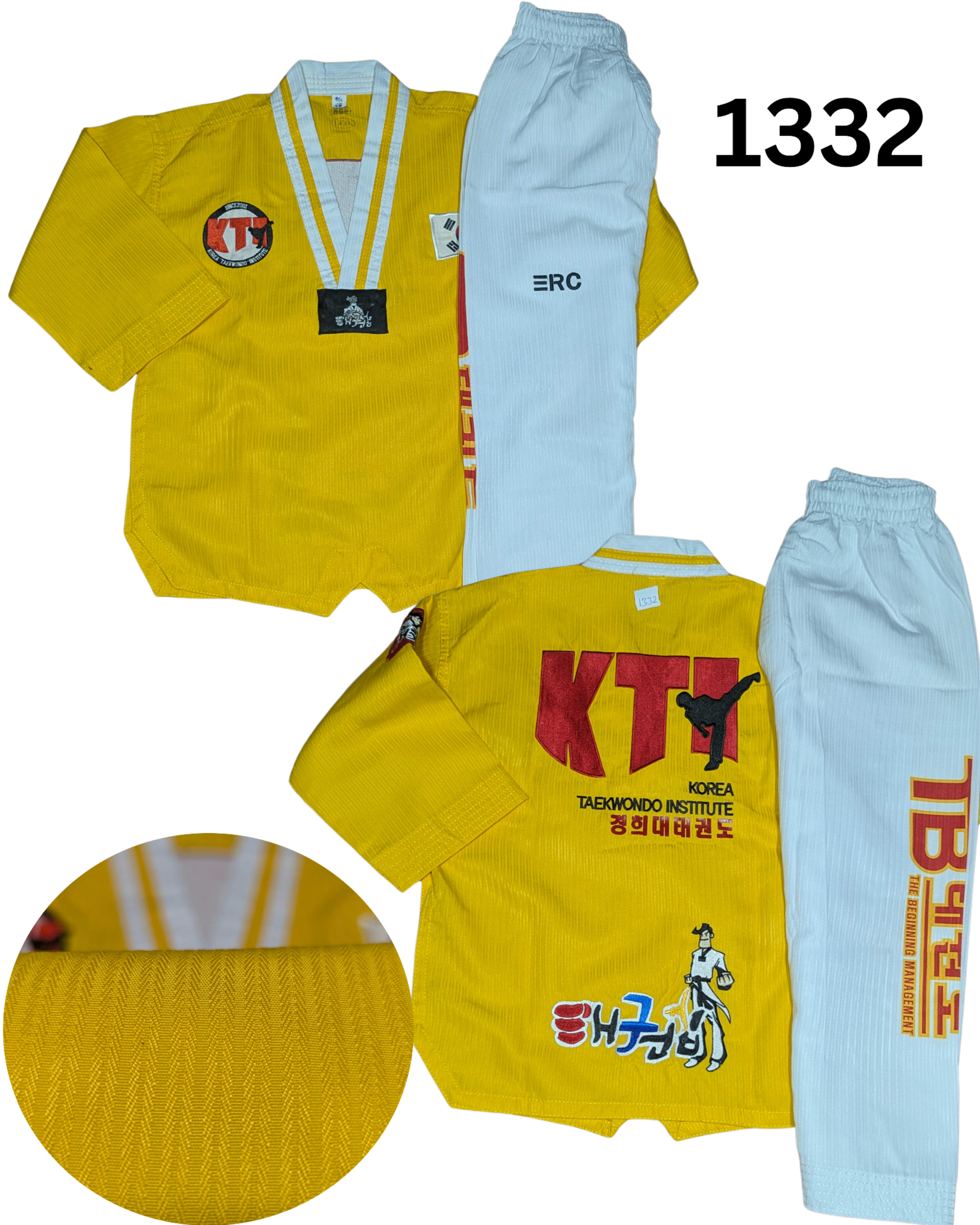 Taekwondo kti uniform (120 sized /yellow color )