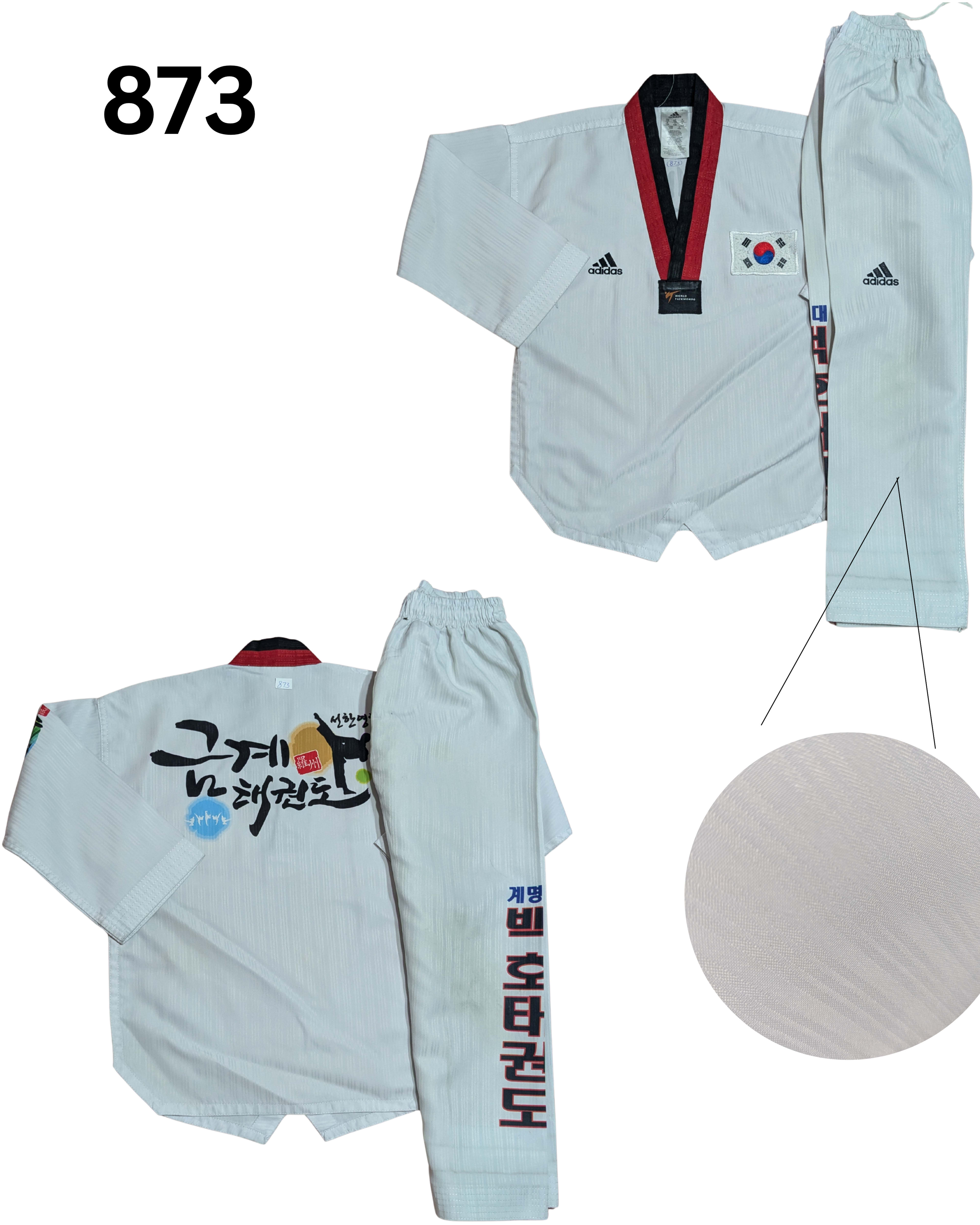Taekwondo addidas uniform (120 sized /white color )