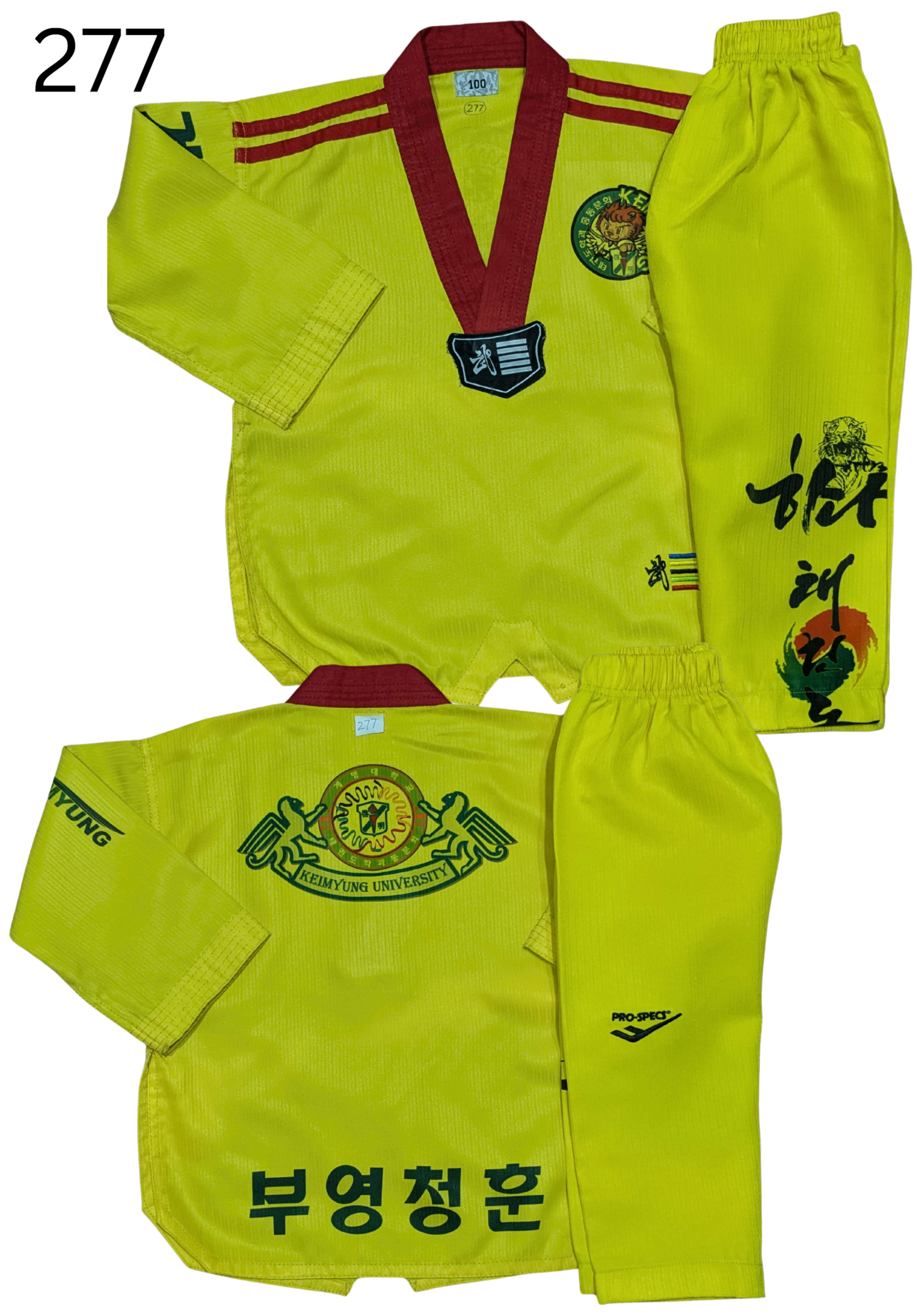 Taekwondo prospecs uniform (100 sized /yellow color )
