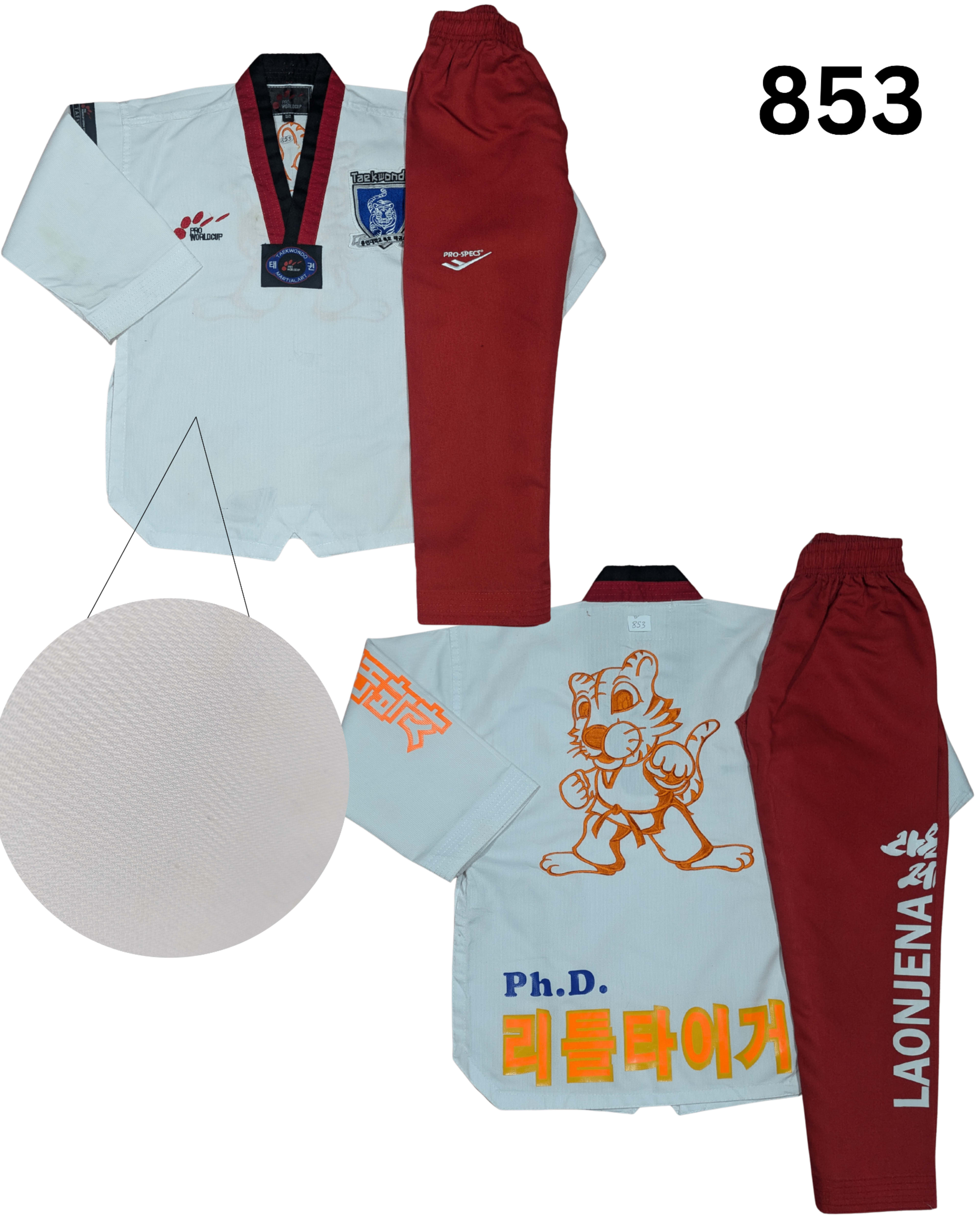 Taekwondo pro word cup uniform (120 sized /white color )