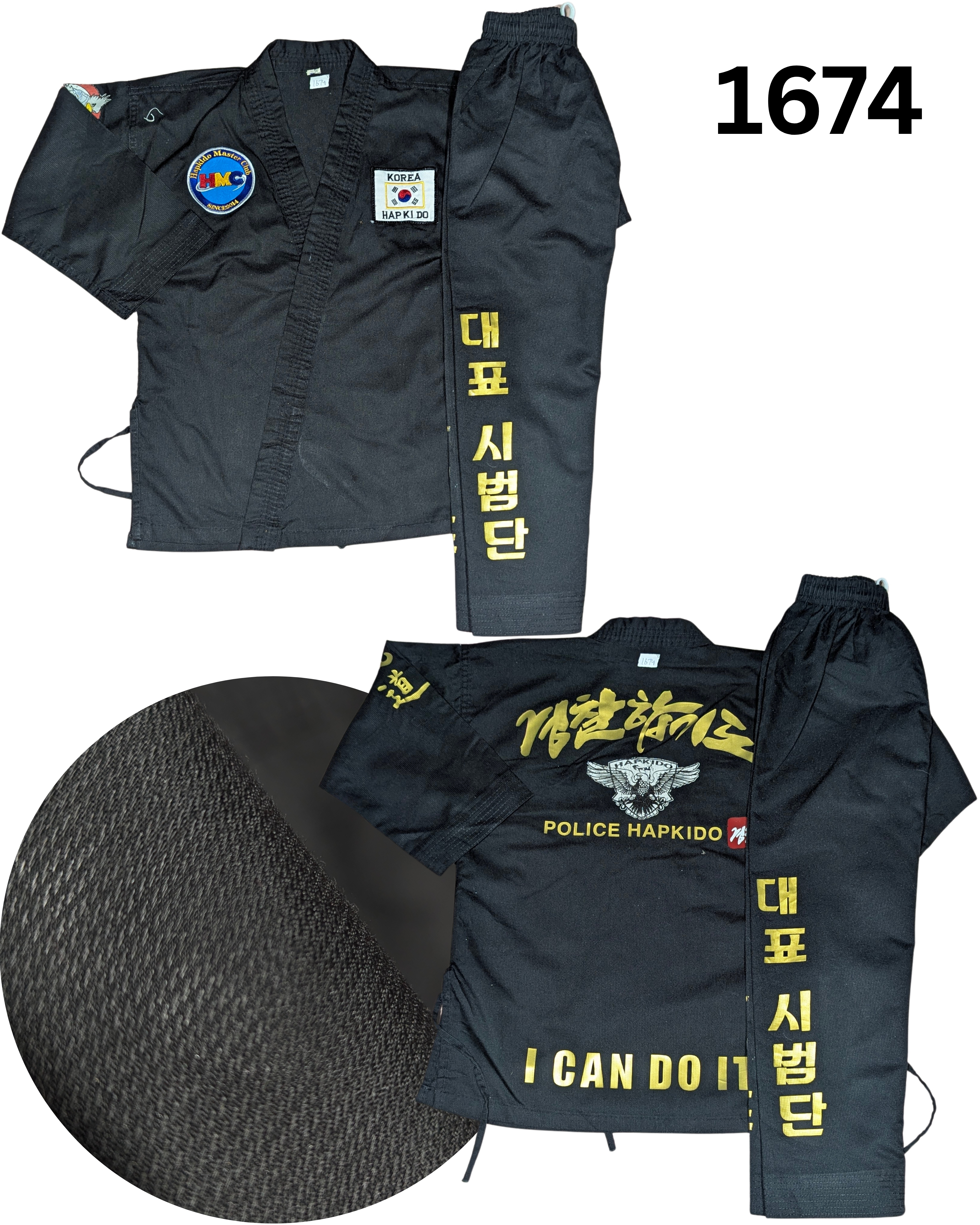 Taekwondo martial arts uniform (130 sized /black color )