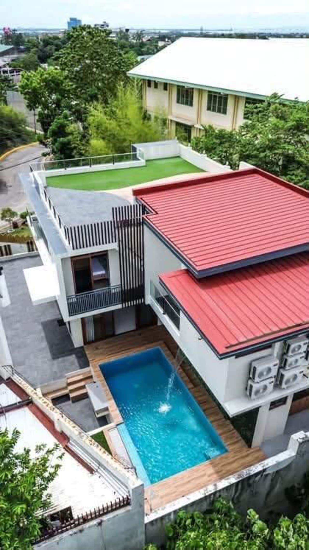 Top view of luxury home with private swimming pool in Vista Grande Cebu