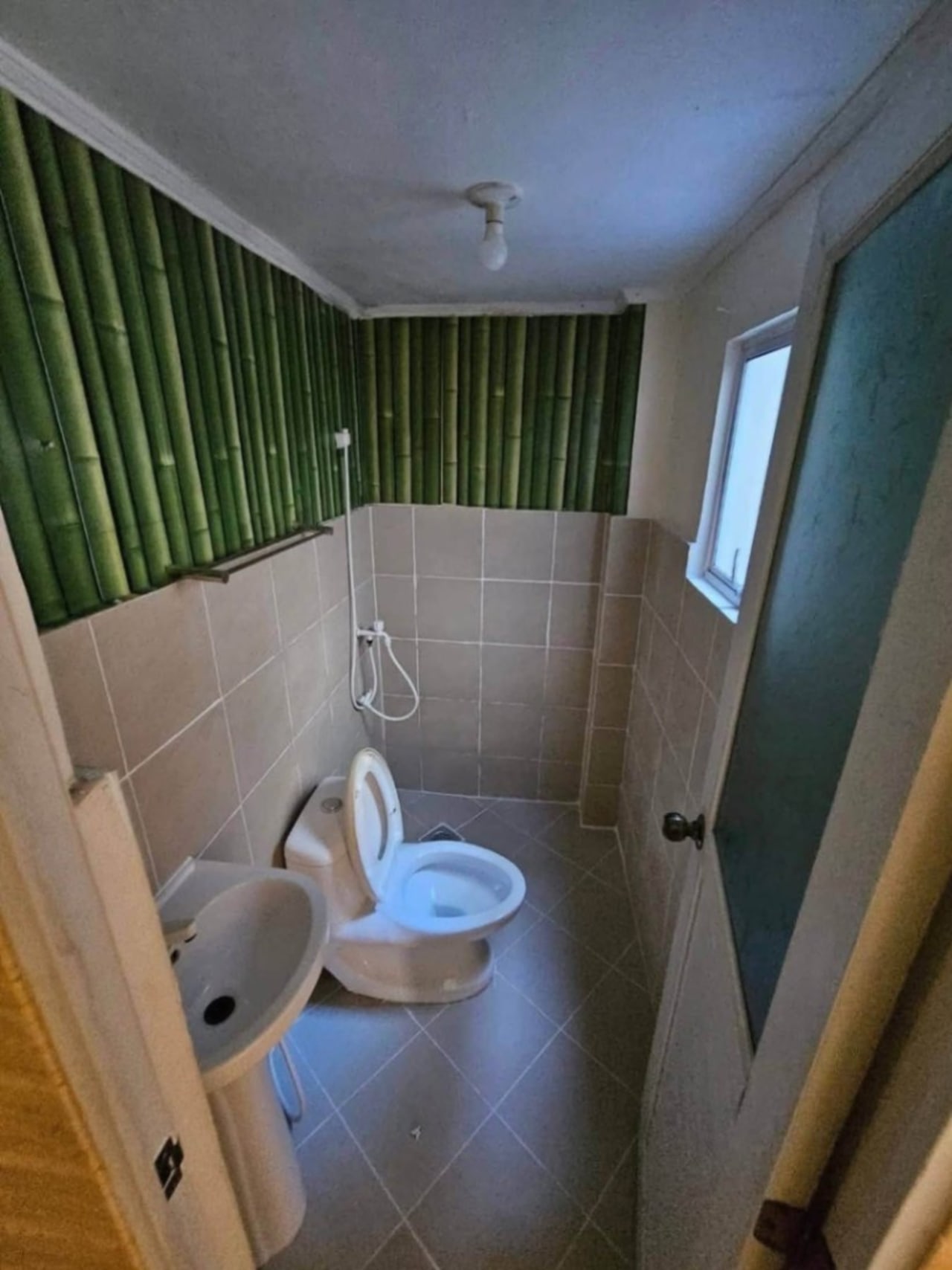 Renovated bathroom with toilet and sink in 2-bedroom townhouse for sale in Consolacion Cebu