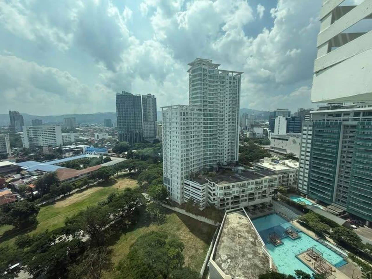 Mountain view from 22nd-floor corner studio condo at Solinea Tower 4 Cebu City