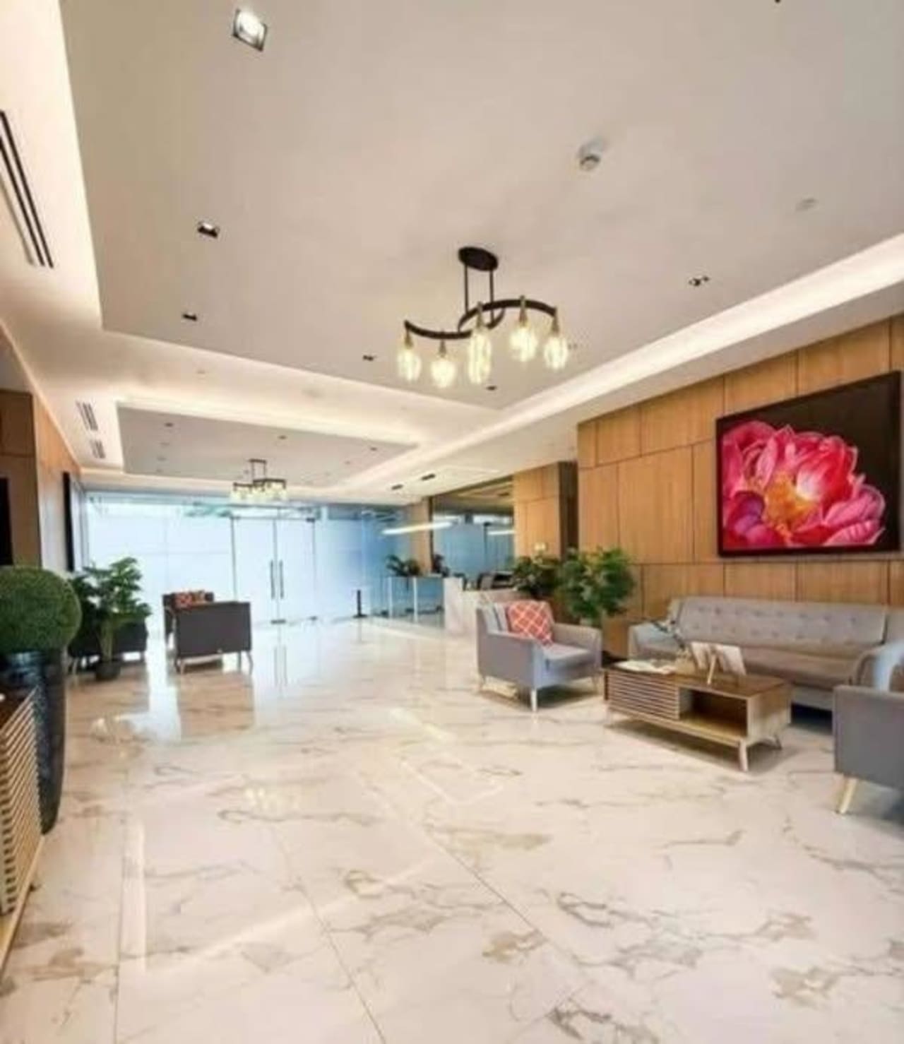 Elegant JTower Residences lobby with lounge seating, reception area and modern interior in Mandaue City