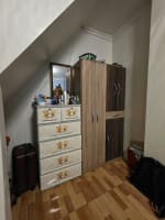 3 brown cabinet inside a bedroom house and lot for sale in Tisa