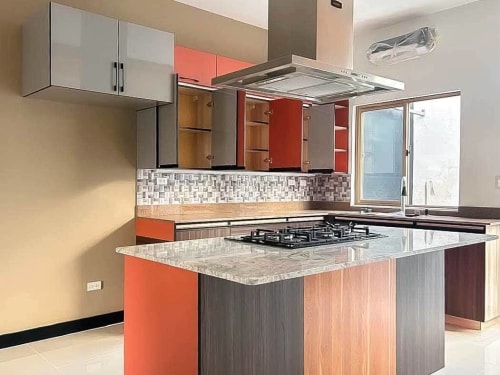 Luxury townhouse kitchen with marble countertop for sale in San Antonio Village Apas Cebu City