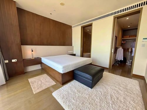 King-size bed and modern furnishings in a luxury one-bedroom condominium at The Residences at Sheraton Cebu Mactan Resort.